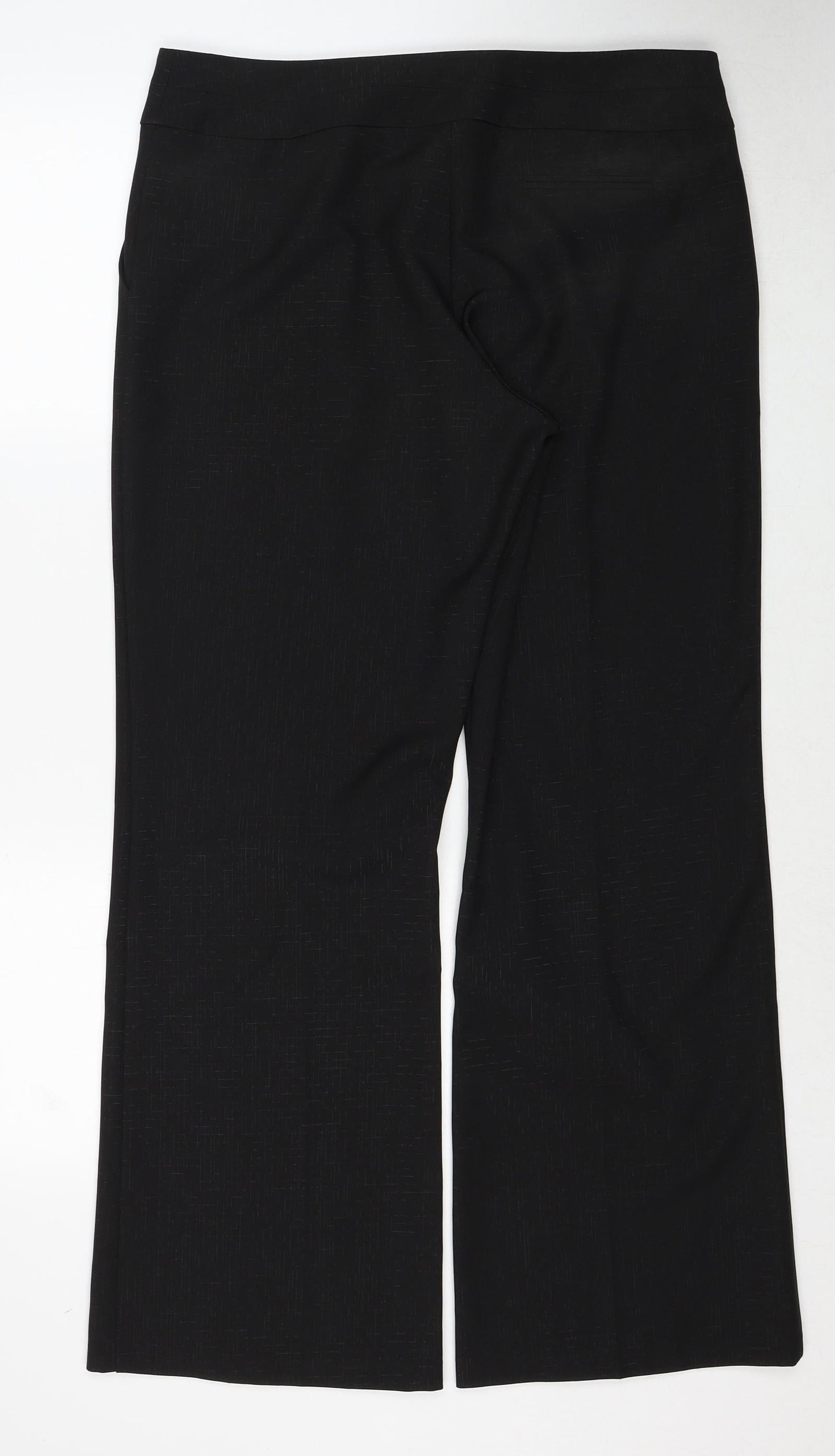 Womens UK Size 14 M&Co Regular Fit Dress Pants Black Trousers