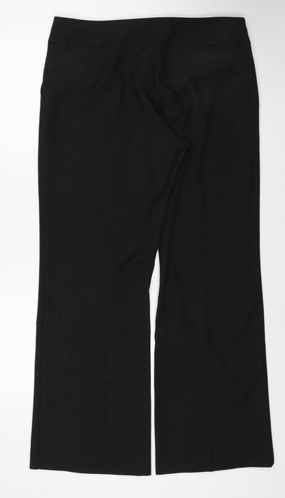 Womens UK Size 14 M&Co Regular Fit Dress Pants Black Trousers