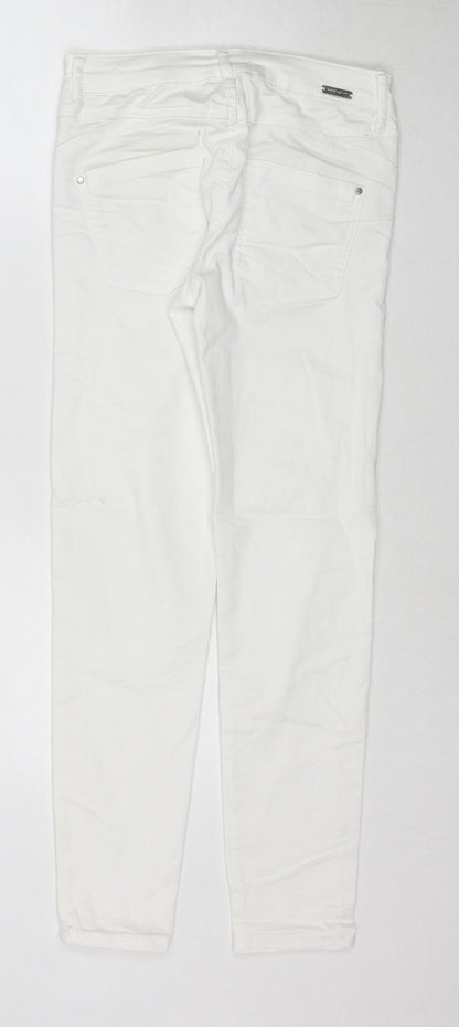 ORSAY Womens White Cotton Straight Jeans Size 6 Regular Zip