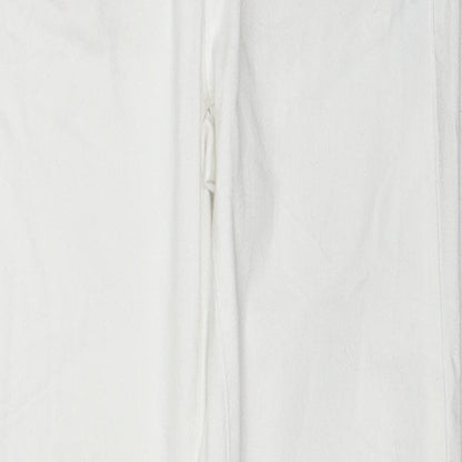 ORSAY Womens White Cotton Straight Jeans Size 6 Regular Zip