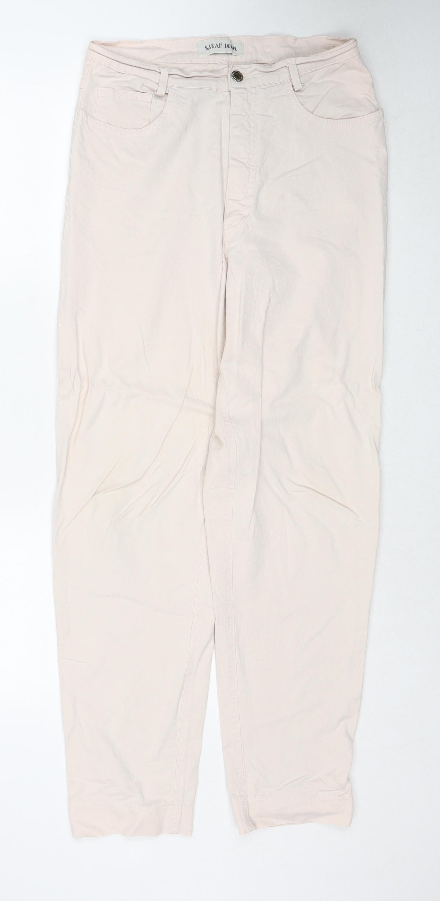 Sarah Loom Womens Red Cotton Straight Jeans Size 14 Regular Zip