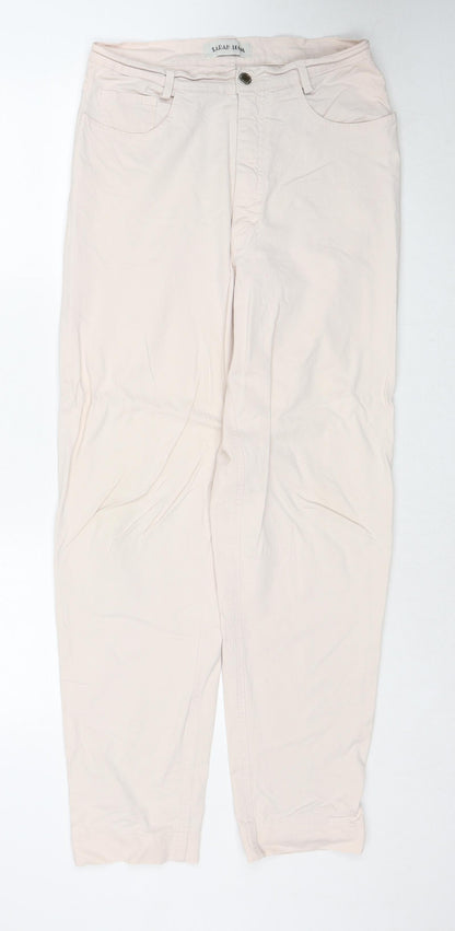 Sarah Loom Womens Red Cotton Straight Jeans Size 14 Regular Zip