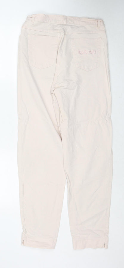 Sarah Loom Womens Red Cotton Straight Jeans Size 14 Regular Zip
