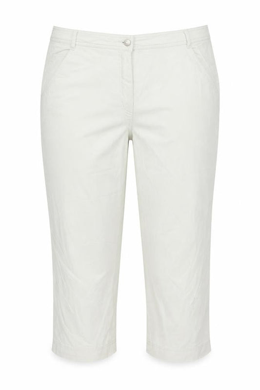 Womens UK Size 18 Bianca Regular Fit Cropped Ivory Trousers
