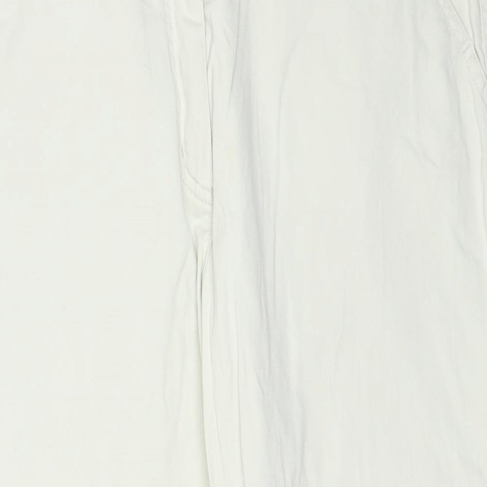Bianca Womens Ivory Polyester Cropped Trousers Size 18 Regular Zip