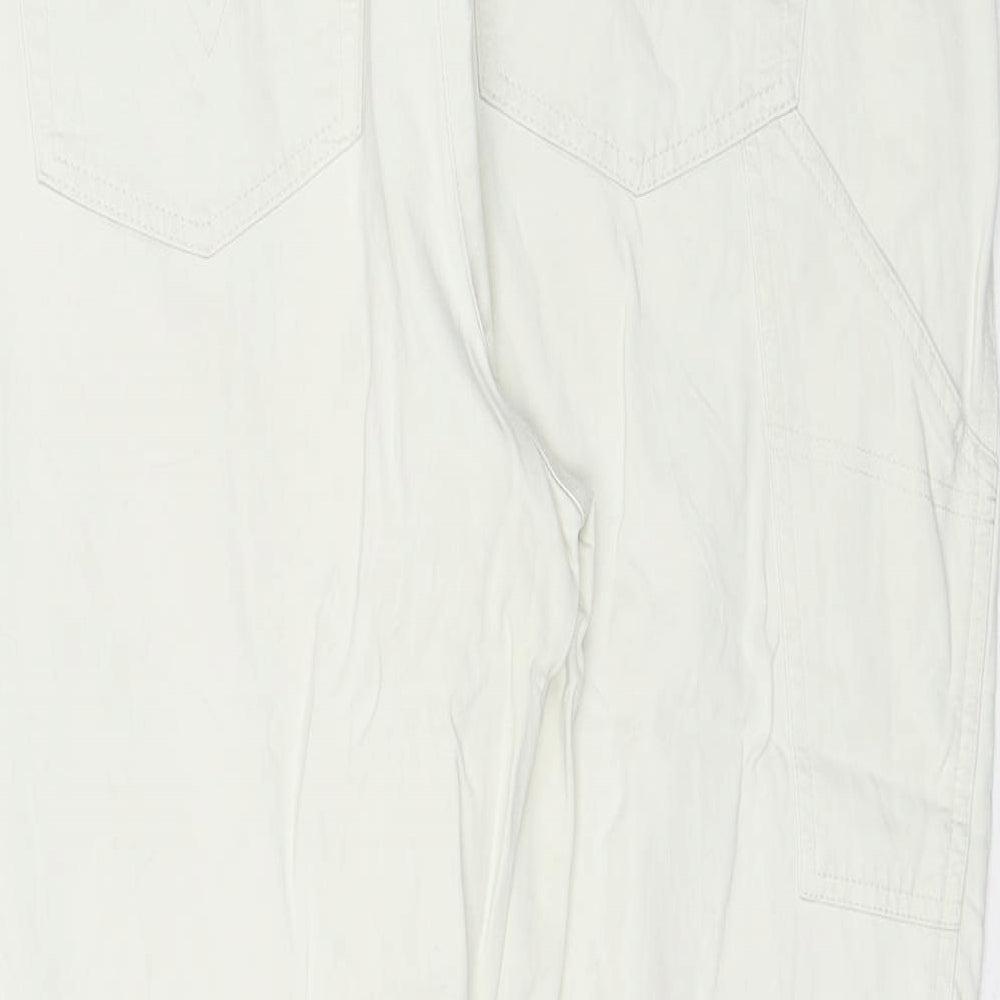 Bianca Womens Ivory Polyester Cropped Trousers Size 18 Regular Zip