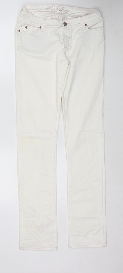 Nougat Womens Ivory Cotton Straight Jeans Size 27 in Regular Zip