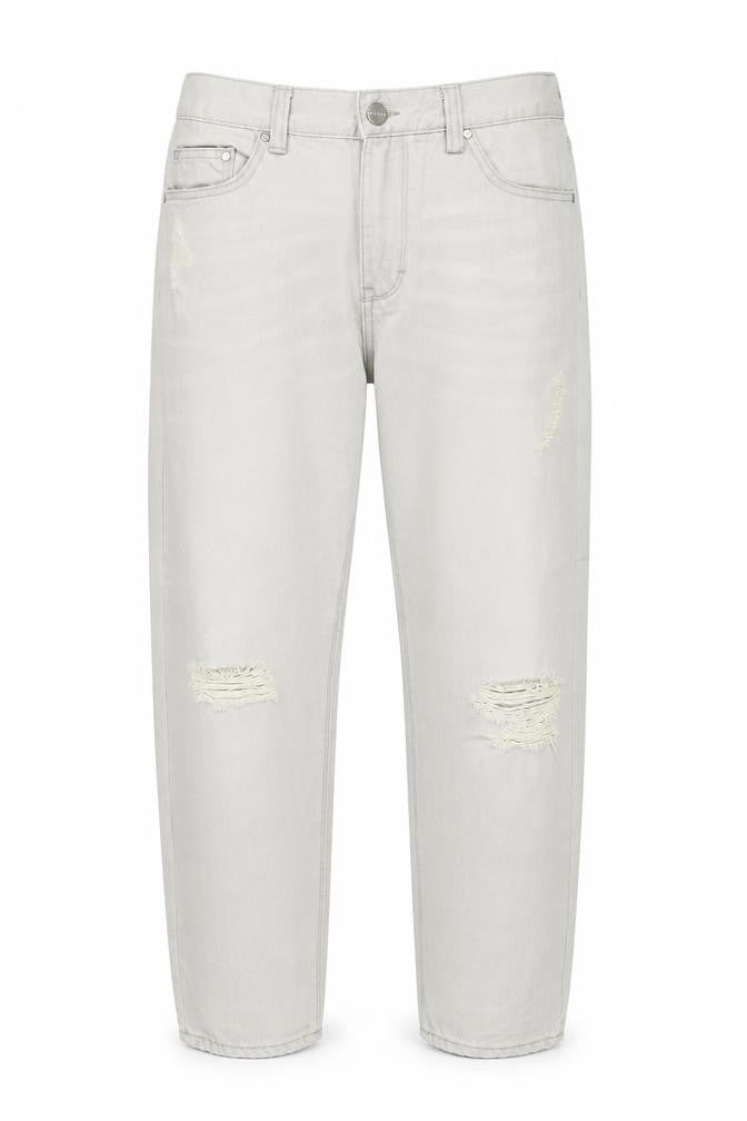 Womens UK Size 8 Waven Regular Fit Mom Grey Jeans