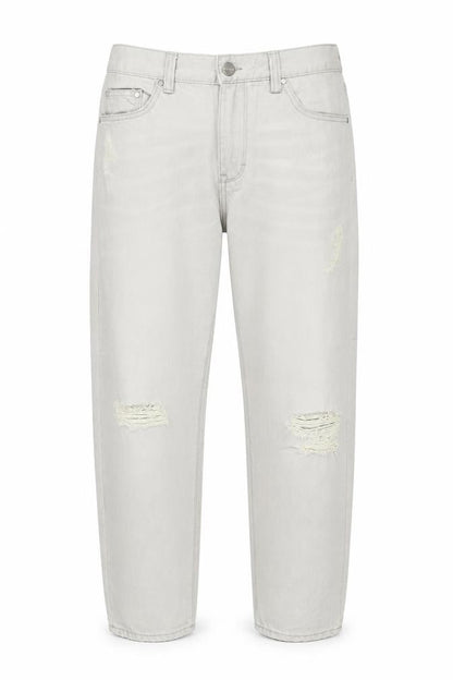 Womens UK Size 8 Waven Regular Fit Mom Grey Jeans