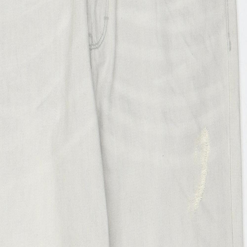 Womens UK Size 8 Waven Regular Fit Mom Grey Jeans