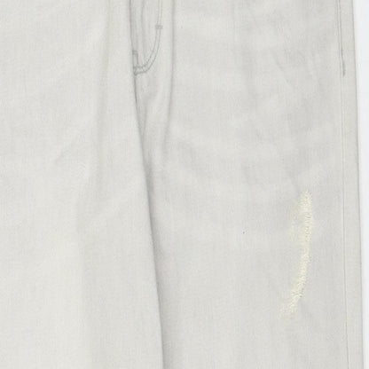 Womens UK Size 8 Waven Regular Fit Mom Grey Jeans