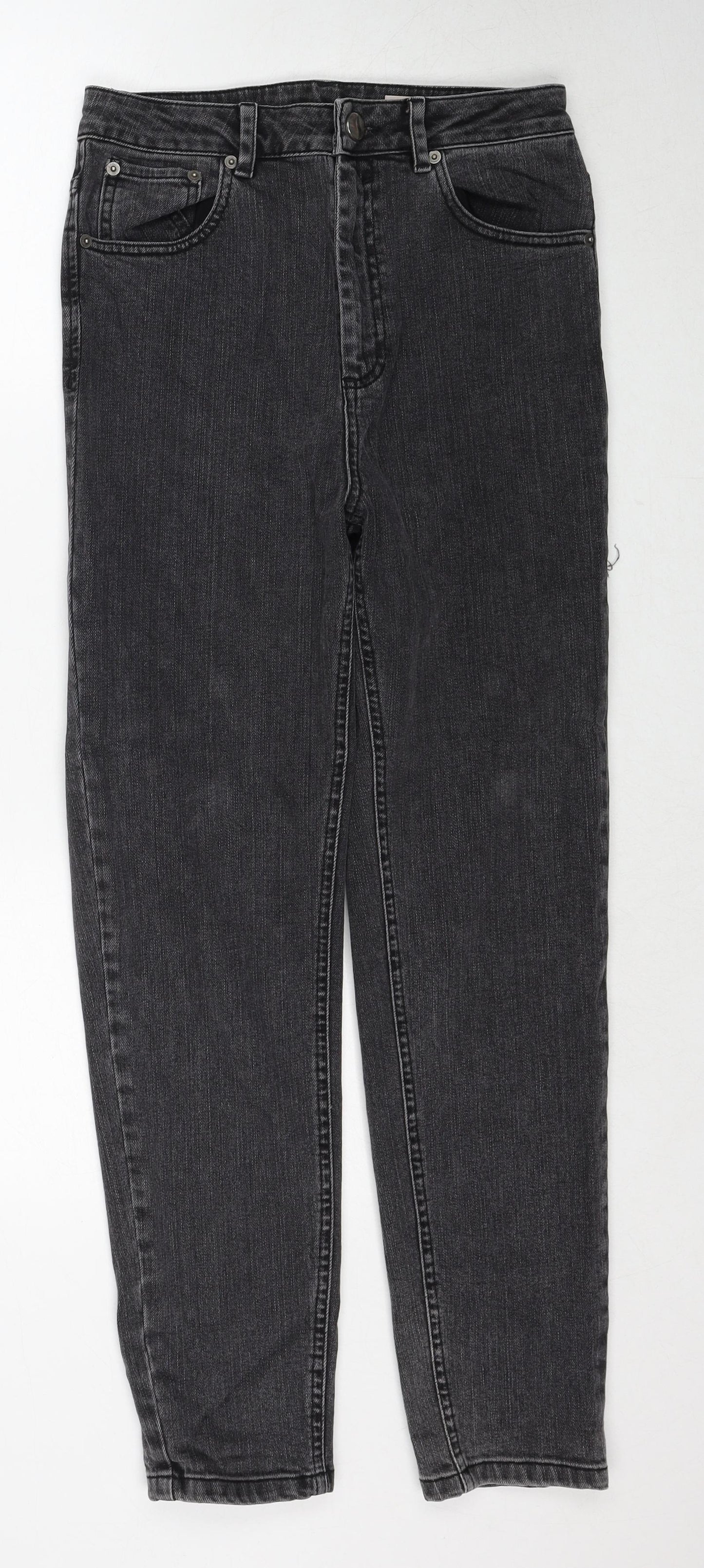 ASOS Womens Black Cotton Straight Jeans Size 28 in L32 in Regular Zip
