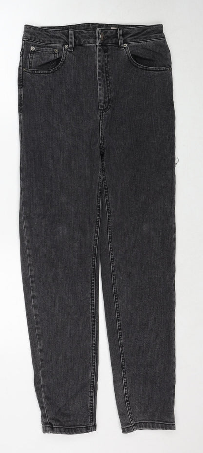 ASOS Womens Black Cotton Straight Jeans Size 28 in L32 in Regular Zip