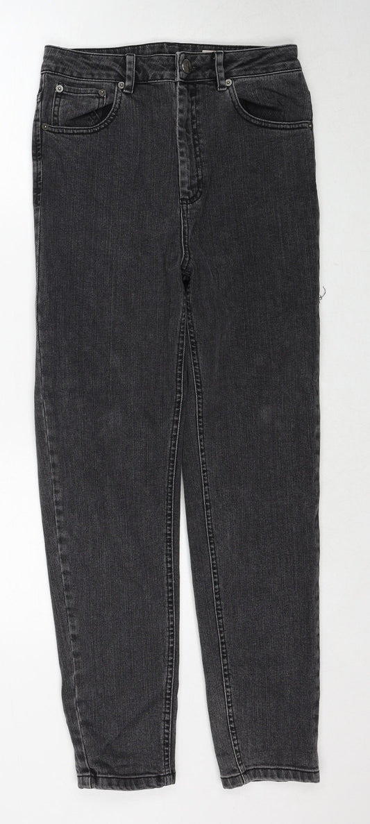 ASOS Womens Black Cotton Straight Jeans Size 28 in L32 in Regular Zip