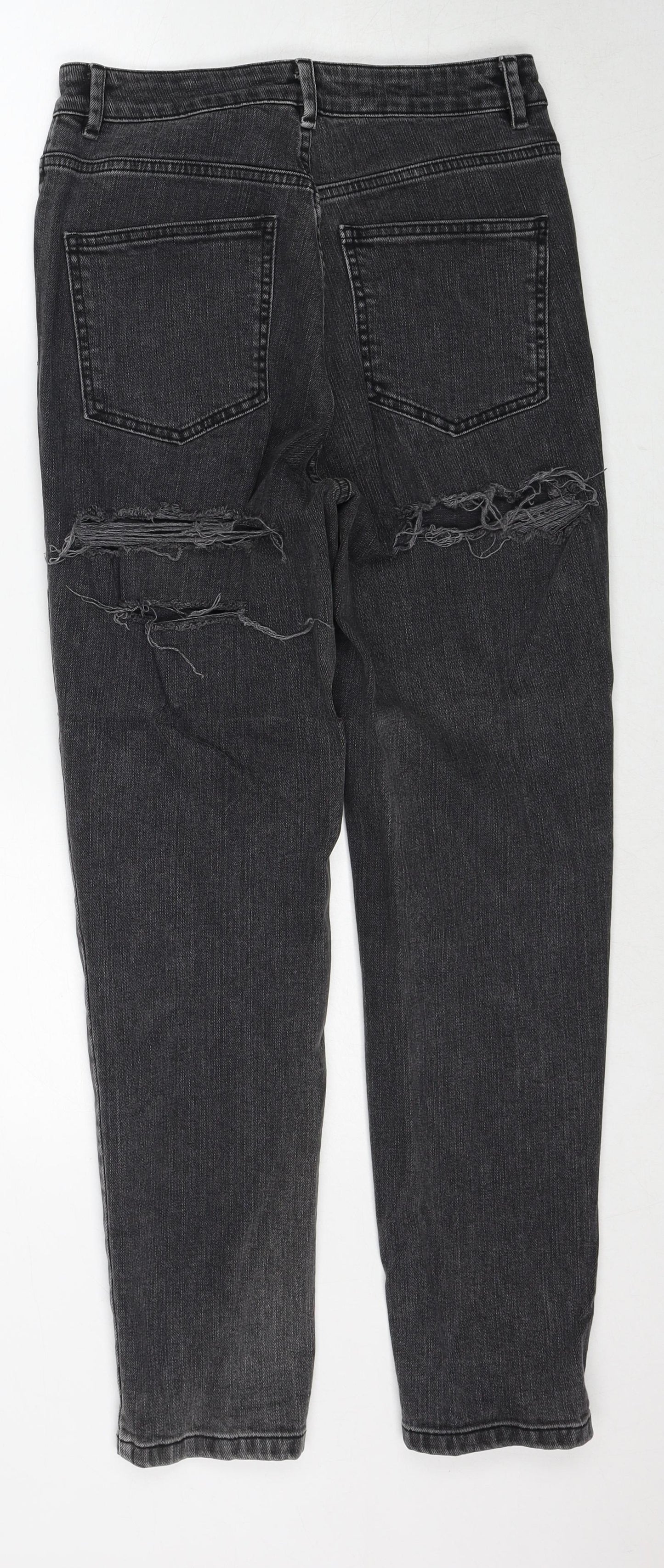 ASOS Womens Black Cotton Straight Jeans Size 28 in L32 in Regular Zip