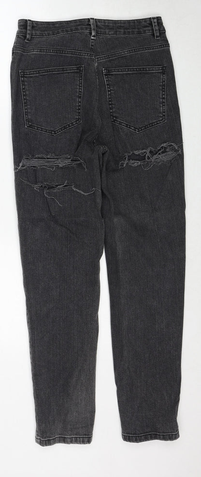 ASOS Womens Black Cotton Straight Jeans Size 28 in L32 in Regular Zip