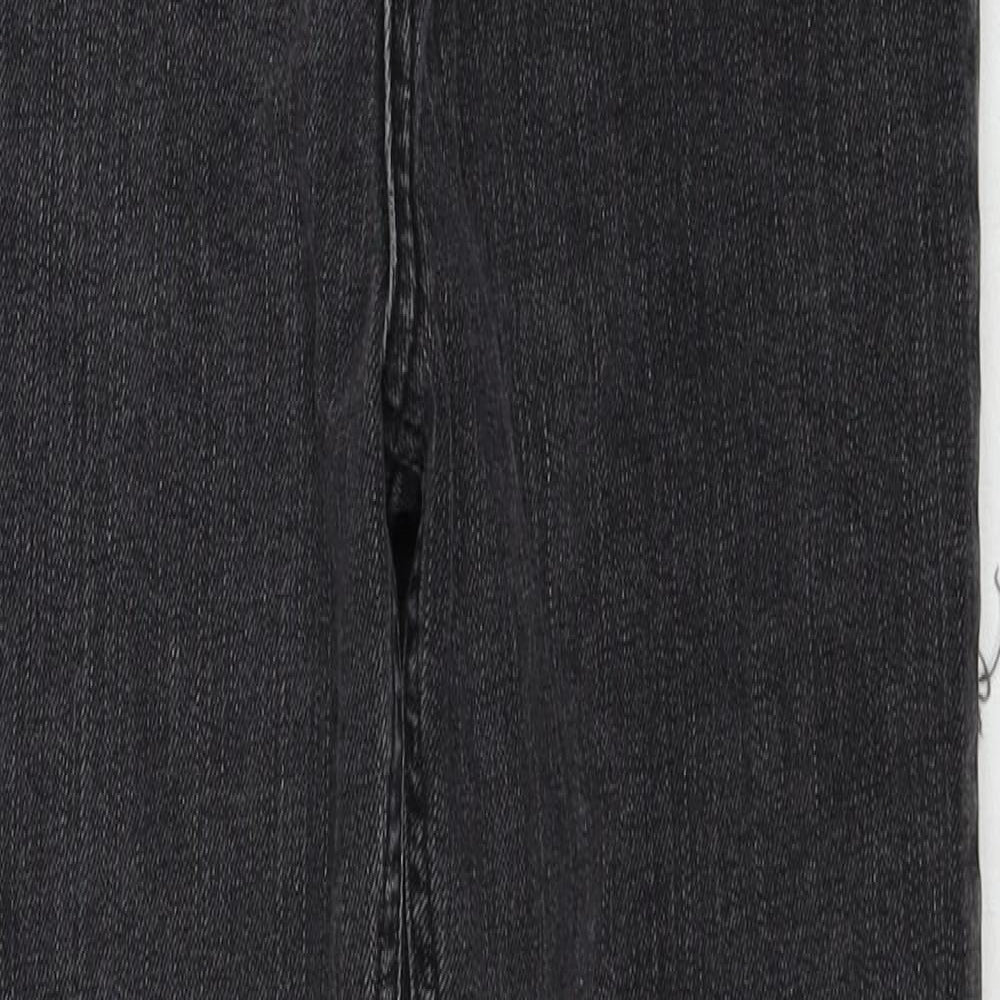 ASOS Womens Black Cotton Straight Jeans Size 28 in L32 in Regular Zip