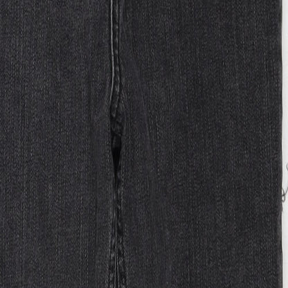 ASOS Womens Black Cotton Straight Jeans Size 28 in L32 in Regular Zip
