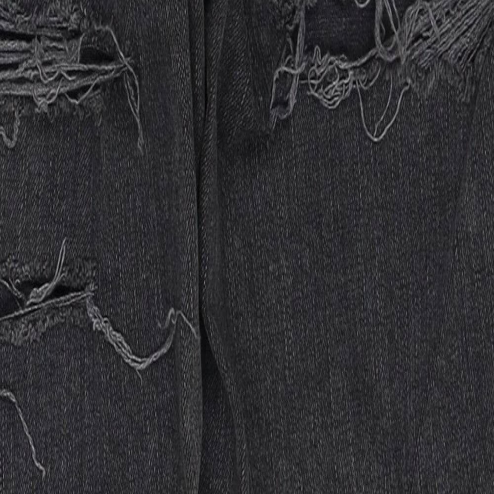ASOS Womens Black Cotton Straight Jeans Size 28 in L32 in Regular Zip