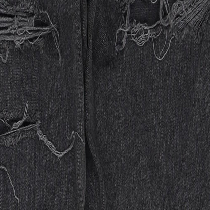 ASOS Womens Black Cotton Straight Jeans Size 28 in L32 in Regular Zip