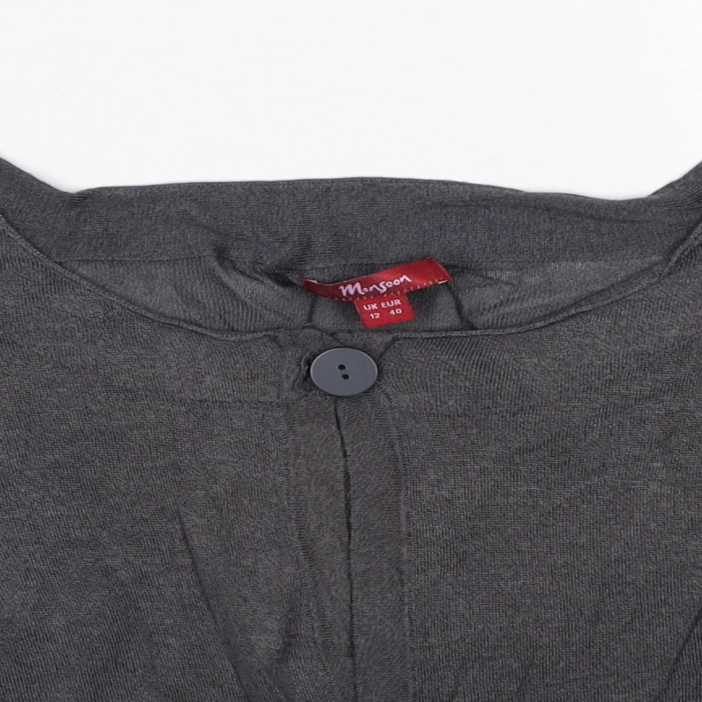 Womens UK Size 12 Monsoon Grey Cardigan Jumper