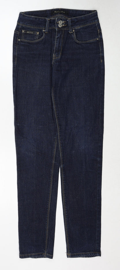 Marc Lauge Womens Blue Cotton Straight Jeans Size 8 Regular Zip