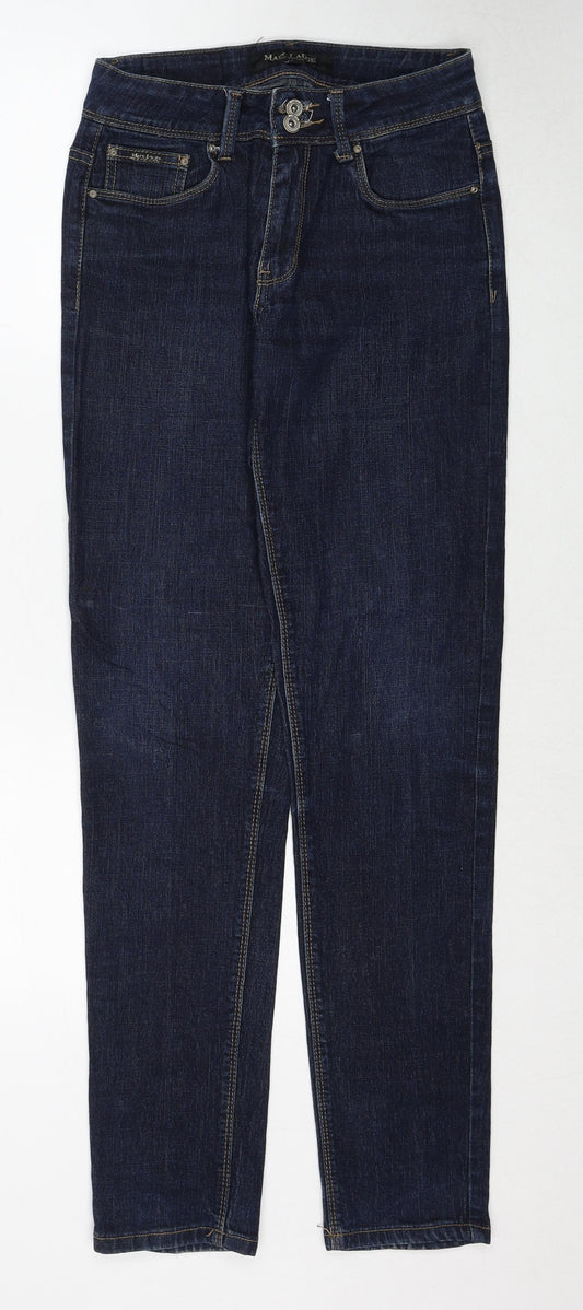 Marc Lauge Womens Blue Cotton Straight Jeans Size 8 Regular Zip