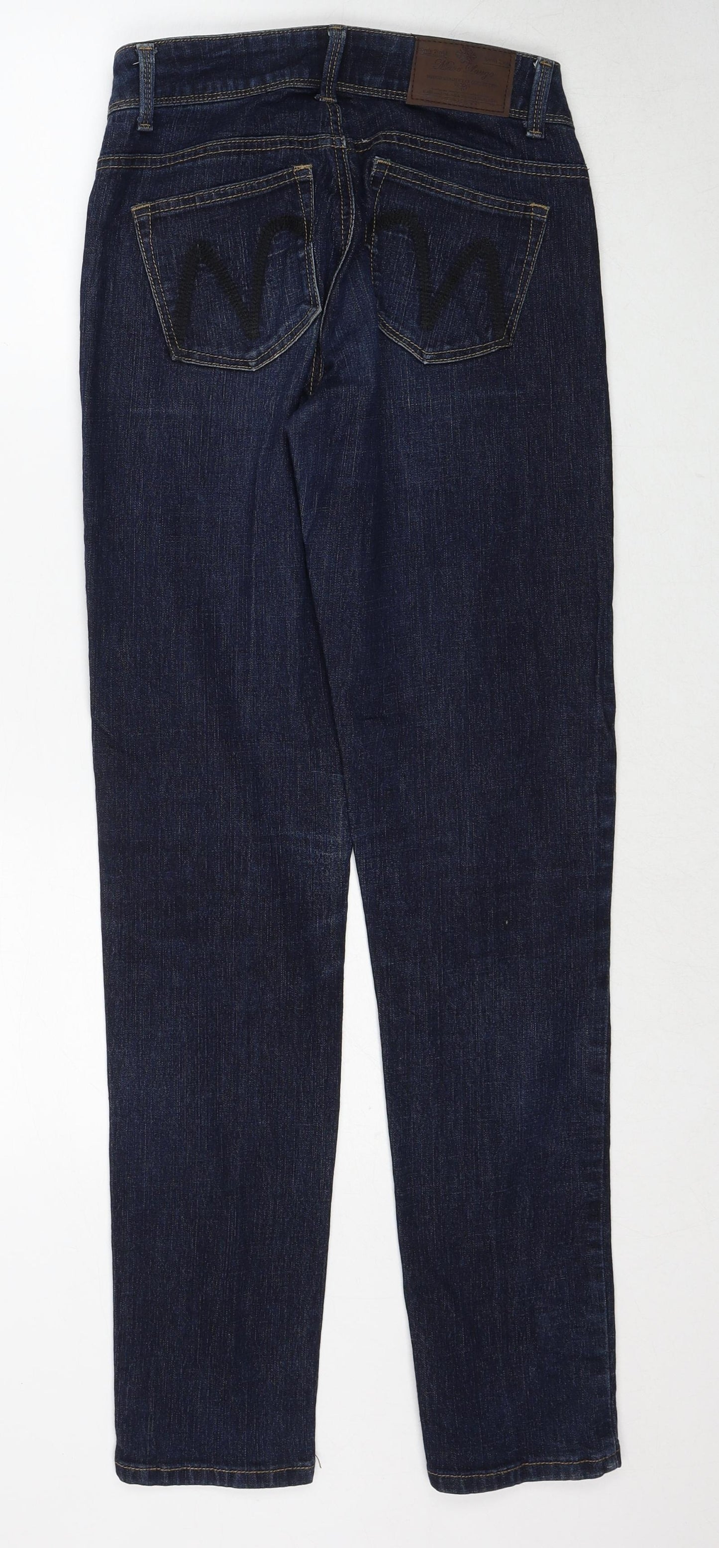 Marc Lauge Womens Blue Cotton Straight Jeans Size 8 Regular Zip