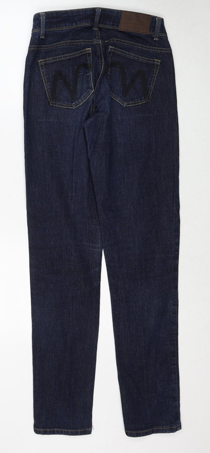 Marc Lauge Womens Blue Cotton Straight Jeans Size 8 Regular Zip