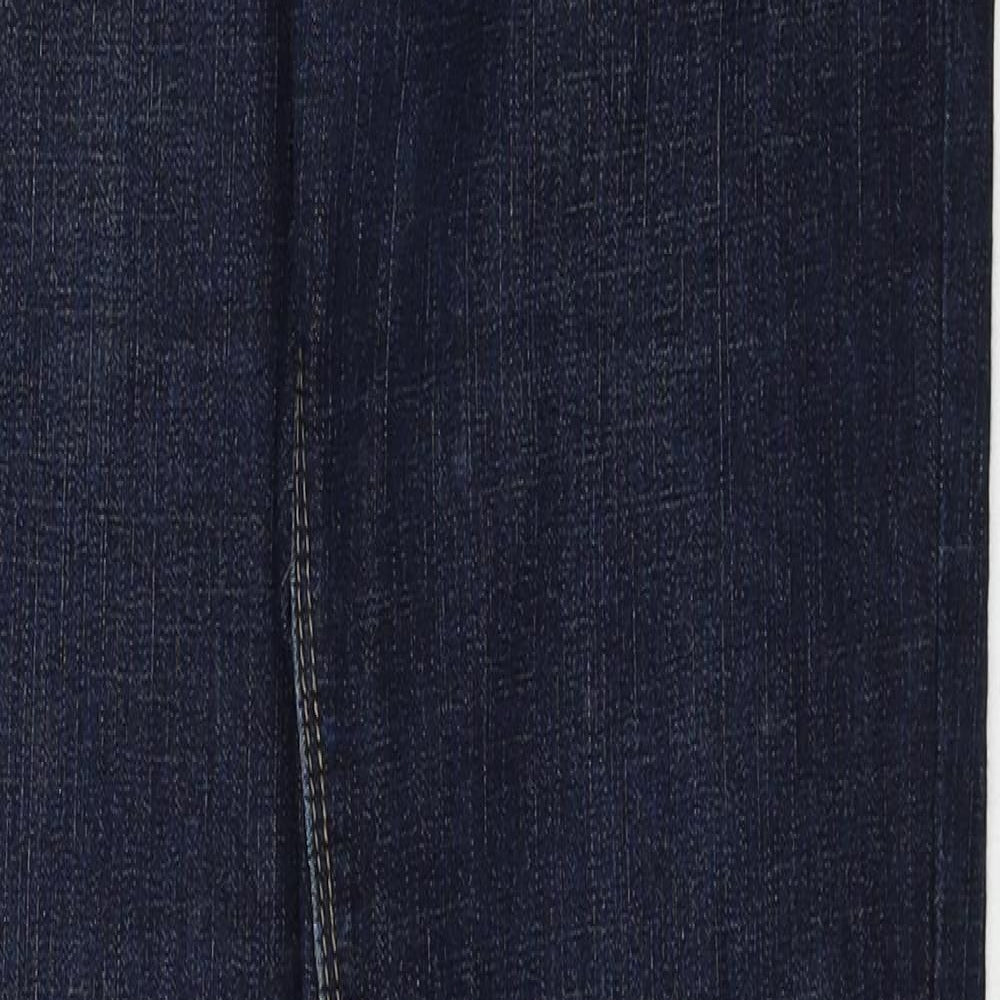 Marc Lauge Womens Blue Cotton Straight Jeans Size 8 Regular Zip