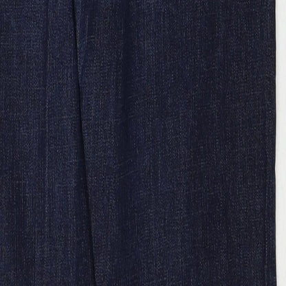 Marc Lauge Womens Blue Cotton Straight Jeans Size 8 Regular Zip