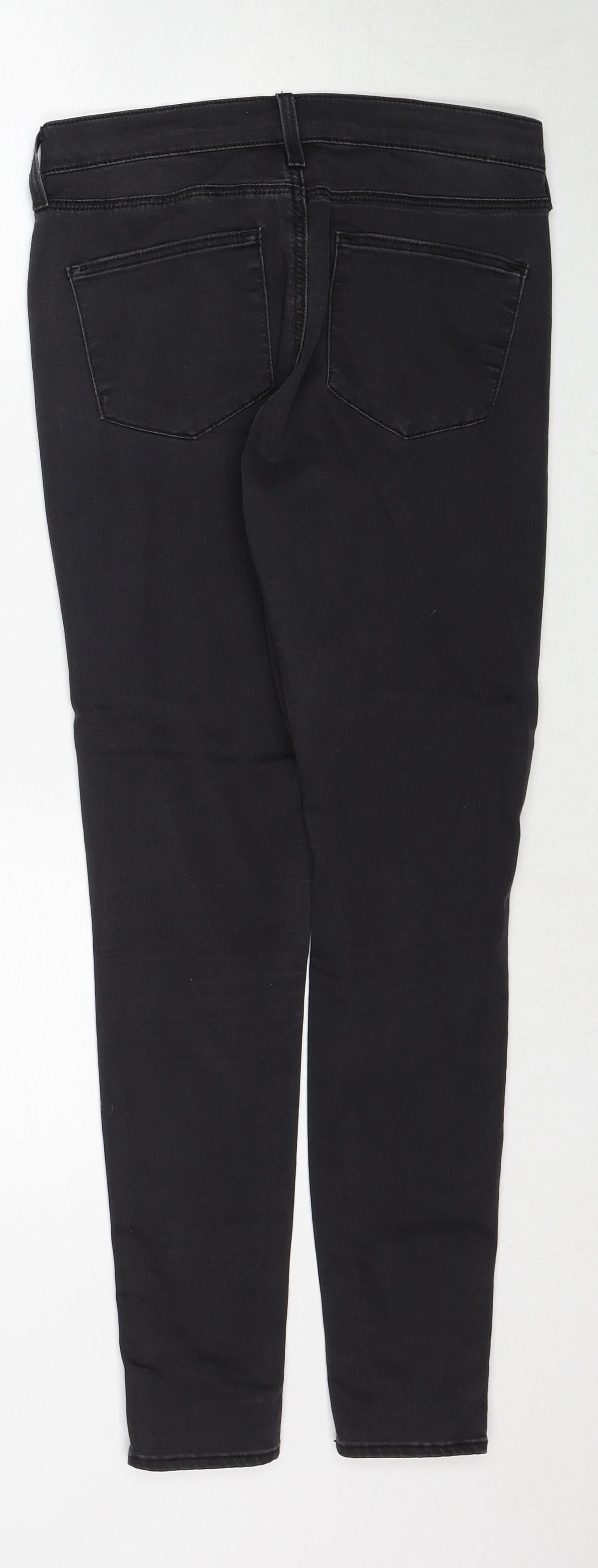 Topshop Womens Black Cotton Skinny Jeans Size 28 in L30 in Regular Zip