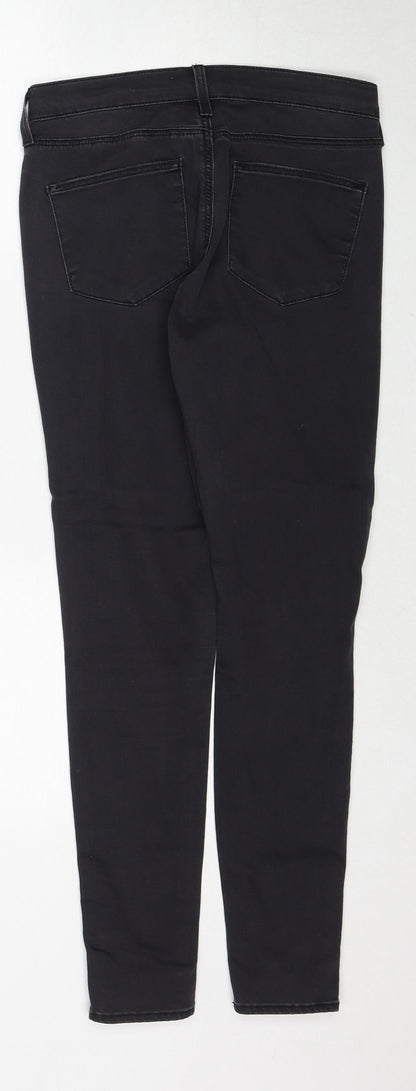 Topshop Womens Black Cotton Skinny Jeans Size 28 in L30 in Regular Zip