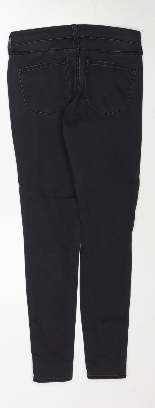 Topshop Womens Black Cotton Skinny Jeans Size 28 in L30 in Regular Zip