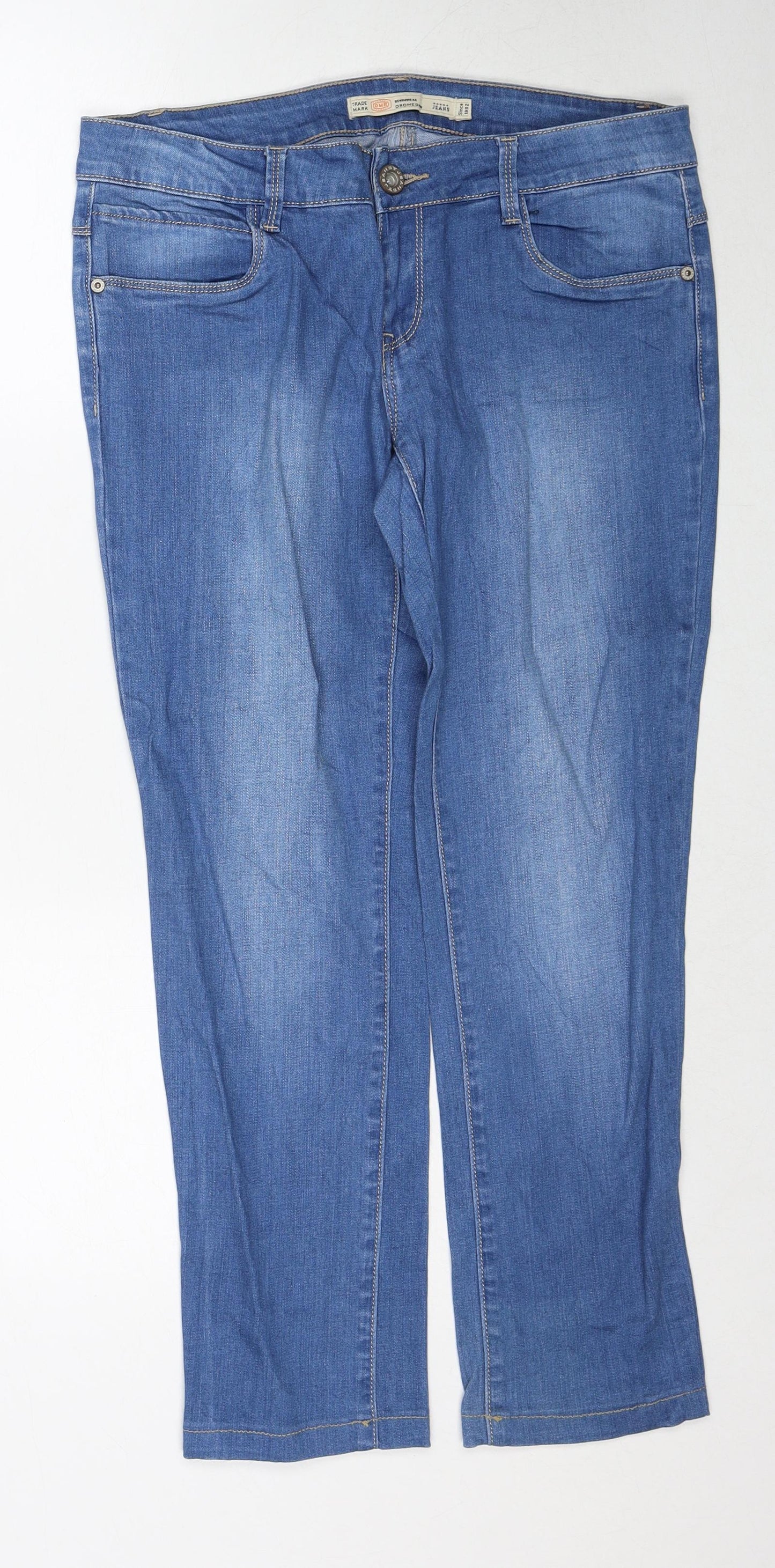 DMR Womens Blue Cotton Straight Jeans Size 31 in Regular Zip