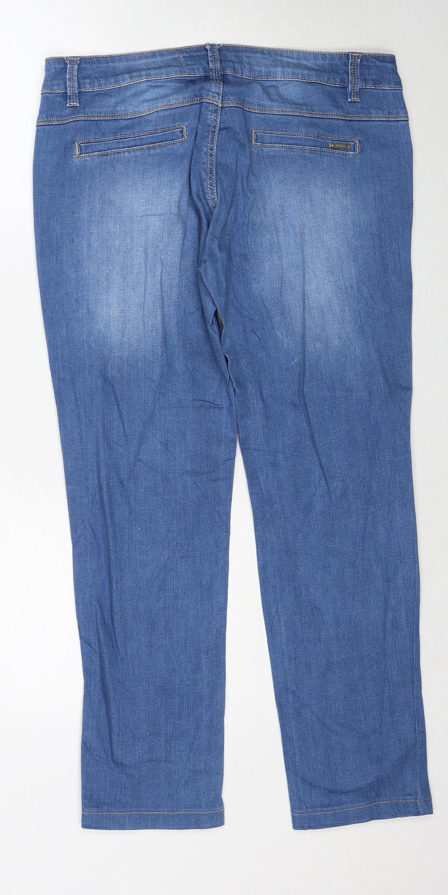 DMR Womens Blue Cotton Straight Jeans Size 31 in Regular Zip