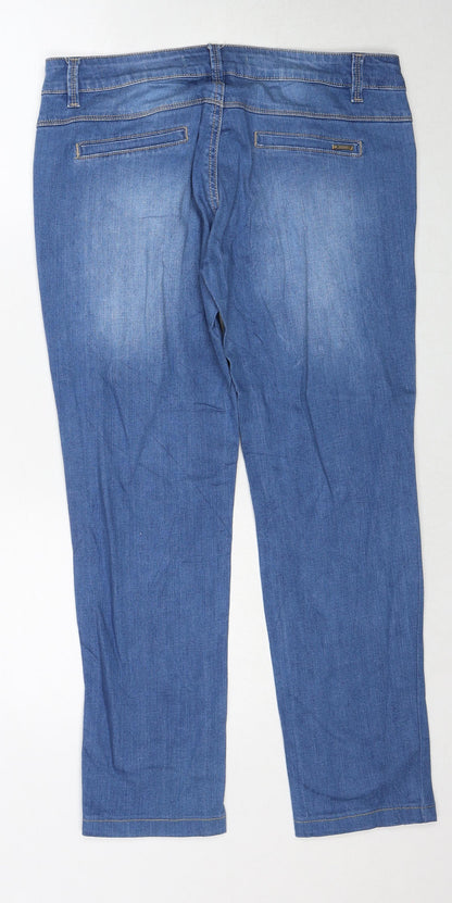 DMR Womens Blue Cotton Straight Jeans Size 31 in Regular Zip
