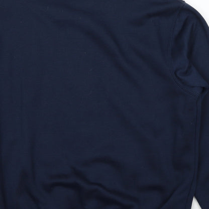 Damart Womens Blue Polyester Pullover Sweatshirt Size 12 Button - Size 12-14