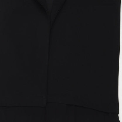 Boohoo Womens Black Polyester Basic Blouse Size M V-Neck