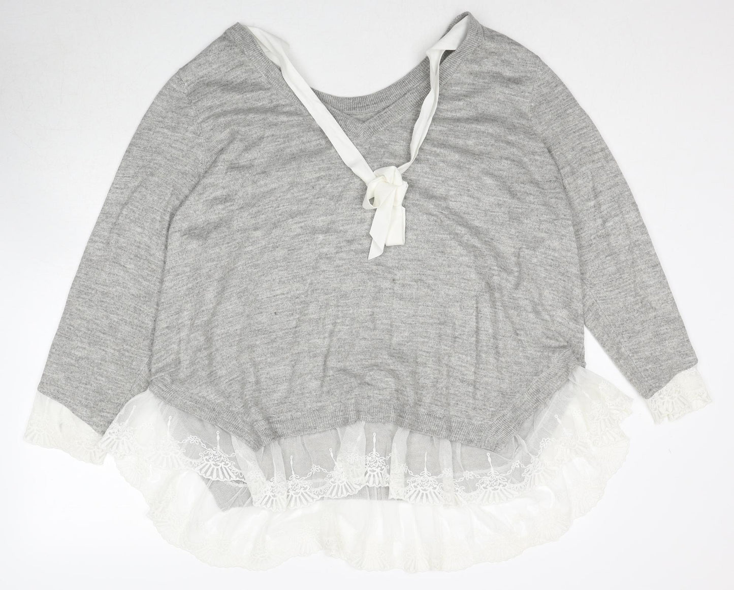 Womens UK Size 2XL Divided by H&M Grey Pullover Jumper