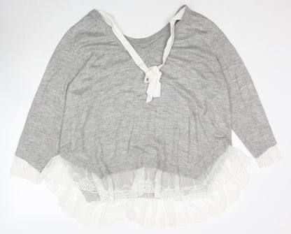 Womens UK Size 2XL Divided by H&M Grey Pullover Jumper