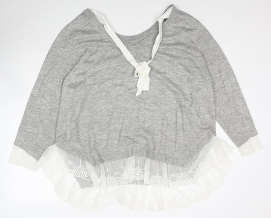 Womens UK Size 2XL Divided by H&M Grey Pullover Jumper