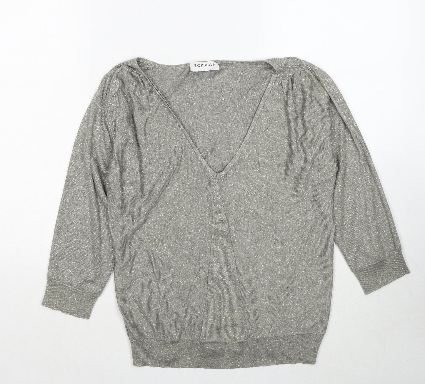 Womens UK Size 10 Topshop Grey Pullover Jumper