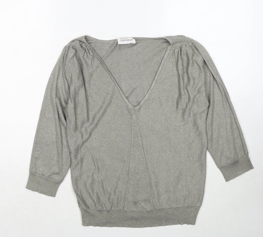 Womens UK Size 10 Topshop Grey Pullover Jumper