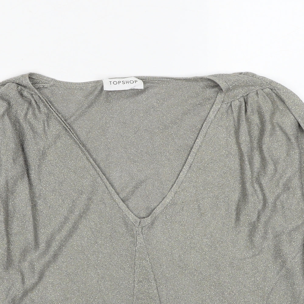 Womens UK Size 10 Topshop Grey Pullover Jumper