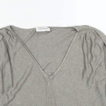 Womens UK Size 10 Topshop Grey Pullover Jumper
