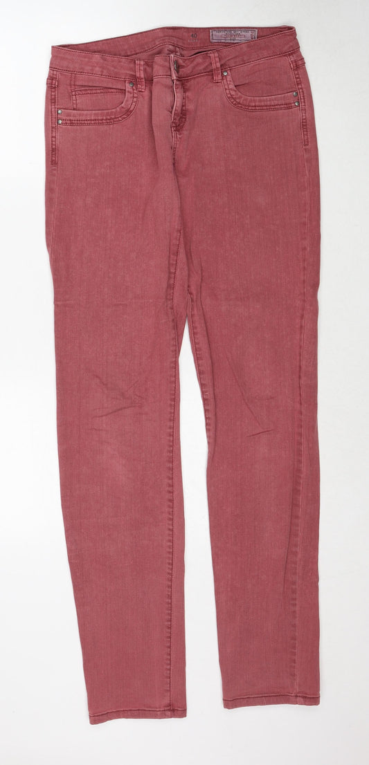 EDC Womens Pink Cotton Straight Jeans Size 12 Regular Zip