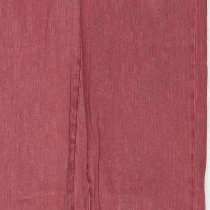 EDC Womens Pink Cotton Straight Jeans Size 12 Regular Zip