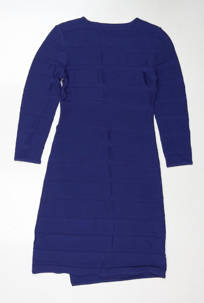Great Plains Womens Blue Viscose A-Line Size S Round Neck Pullover