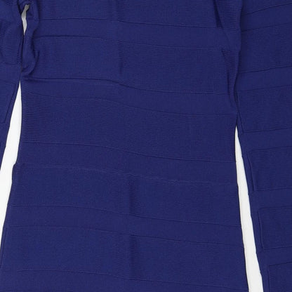 Great Plains Womens Blue Viscose A-Line Size S Round Neck Pullover